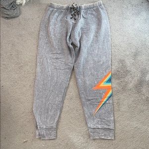 grey with lightning bolt joggers